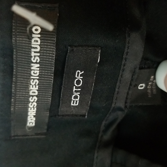 Express Size 0 Editor Fit Black Khaki Dress Pants - Picture 3 of 7